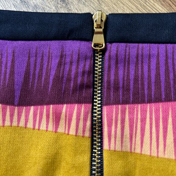 Trina Turk Sleeveless Blouse Colorful Geometric Tank Top Zip Up Round Neck 8 - Picture 8 of 10